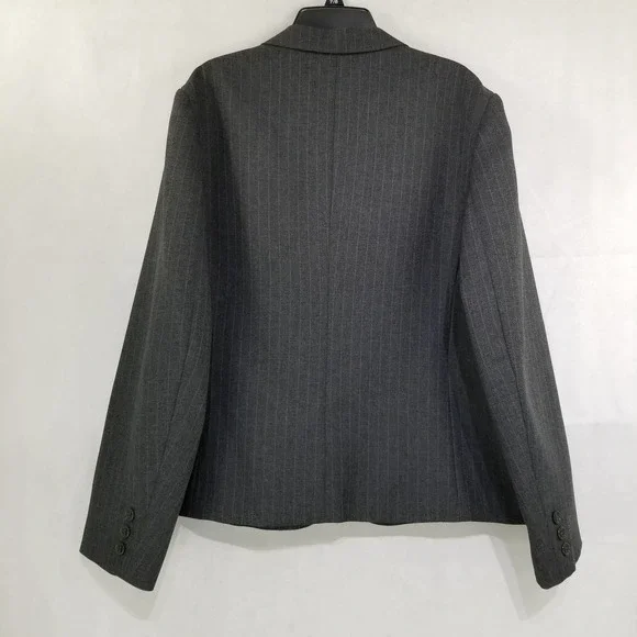 Haberdashery Pin Stripe Blazer Gray Size 16 Women's Lined - Picture 8 of 10